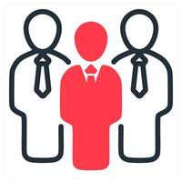 business group in red duo line vector