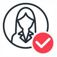 account approved in red duo line vector