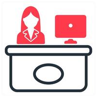reception in red duo line vector