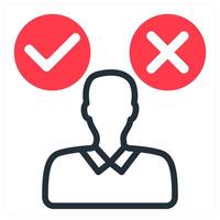 decision making confusion in red duo line vector