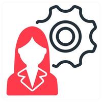 business specialist icon concept in red duo line vector