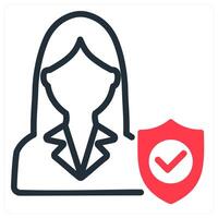 employee security in red duo line vector