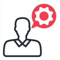 technical support in red duo line vector