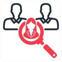 recruitment in red duo line vector