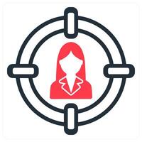target customer in red duo line vector