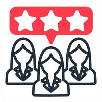 customer feedback in red duo line vector