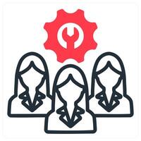 technical team in red duo line vector