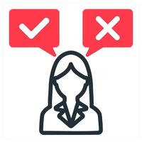 decision in red duo line vector