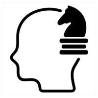 strategic thinking in black duo line vector