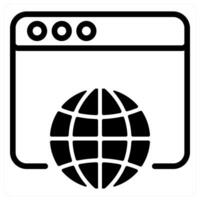 web browser in black duo line vector