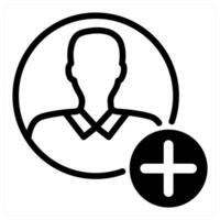 add user icon in black duo line vector