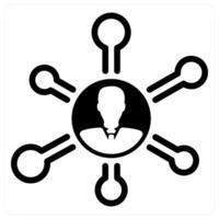 business network in black duo line vector