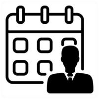 working schedule in black duo line vector