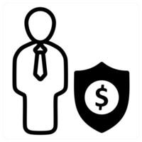 business security in black duo line vector