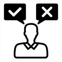 decision icon in black duo line vector