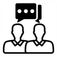 conversation in black duo line vector