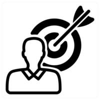 career target icon in black duo line vector