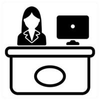 reception in black duo line vector