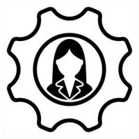 employee management in black duo line vector