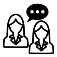 discussion in black duo line vector