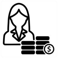 earning in black duo line vector