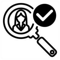 find candidate icon concept in black duo line vector