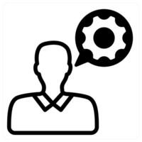 technical support in black duo line vector