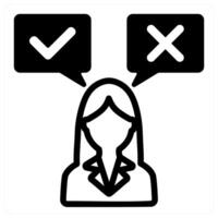 decision in black duo line vector