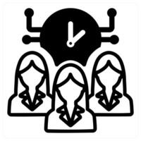 time management in black color vector
