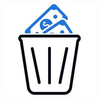 money waste in blue duo line vector