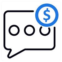 discuss budget in blue duo line vector