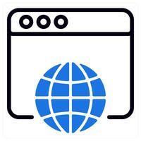 web browser in blue duo line vector
