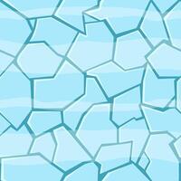 Seamless illustration representing a cracked ice surface, forming a repeating pattern ideal for game level design or as a decorative background vector