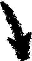 Black grunge arrow pointing down, created with chalk on a white background, serves as an ideal element for educational and business concepts, enhancing visual communication and design vector