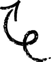 Chalk sketch arrow swirling upwards, creating a dynamic and textured path, symbolizing growth, progress, or direction on a clean white background vector