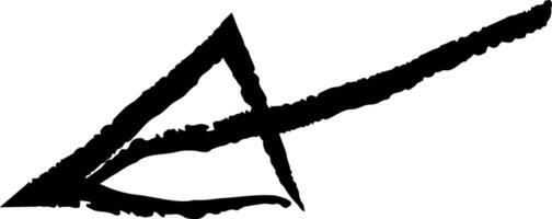 Black arrow pointing right, created with chalk on a chalkboard, set against a white background, serving as an ideal graphic element for various design projects vector
