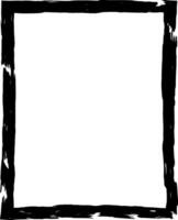 Thick, hand drawn black grunge frame encircling a blank white area, creating a striking contrast and providing ample space for text or various design elements vector