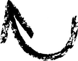 Upward chalk sketch arrow pointing up and to the left, curving slightly, hand drawn with a textured, rough appearance, isolated on a white background, ideal for graphic design projects vector