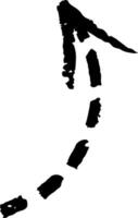Black chalk sketch arrow pointing up and to the right, isolated on white background, with a rough, hand drawn aesthetic, suitable for various design purposes vector