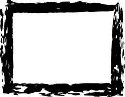 Thick, black, textured brushstrokes form a rectangular frame, enclosing a blank white area, creating a stark contrast and a space for text or design elements vector