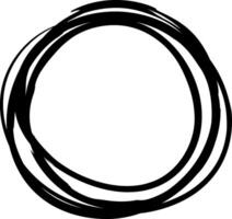 Double circular shape, drawn with a thick black marker, creates a frame or highlights a specific area, suggesting emphasis or focus on a particular concept or idea vector