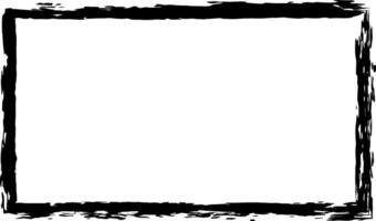 Black grunge frame featuring rough edges and textured details, isolated on a white background, offers a striking visual element with ample copy space for creative designs vector