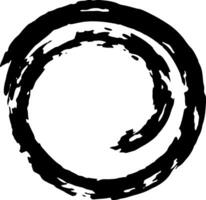 Thick double black circle drawn with a brush is isolated on white background, creating a zen symbol, perfect for various graphic design projects vector