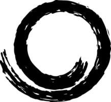 Thick black brush stroke in the shape of a circle is representing the concepts of infinity, perfection, eternity and is isolated on white background vector