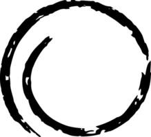 Hand drawn double circle with visible imperfections, created using thick black ink on a white background, emphasizing concepts of craftsmanship and authenticity vector