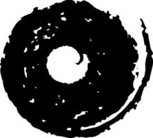 Hand drawn black grunge circle creates a textured and artistic design element, perfect for adding a unique touch to various creative projects vector