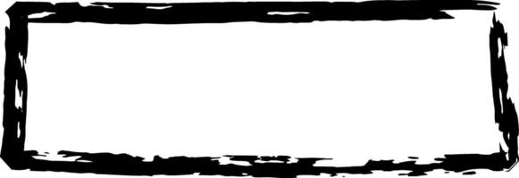 Black grunge frame is drawn with thick brushstrokes, creating a bold and dramatic border around a white space, ideal for emphasizing text or visuals vector