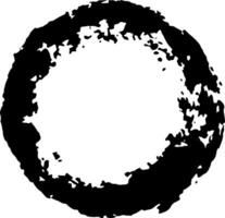Black grunge circle with a textured, hand drawn appearance creates a striking frame against a clean white background, offering a versatile design element for various creative projects vector
