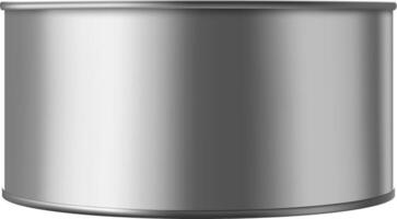 Simple, gray metallic tin can standing upright, offering a blank canvas for creative beverage packaging mockups and innovative design concepts in a clean, minimalist style vector