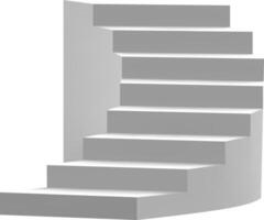 3D rendering of a staircase ascending in a bright, empty space, symbolizing growth, ambition, and the journey toward success in career and business endeavors vector